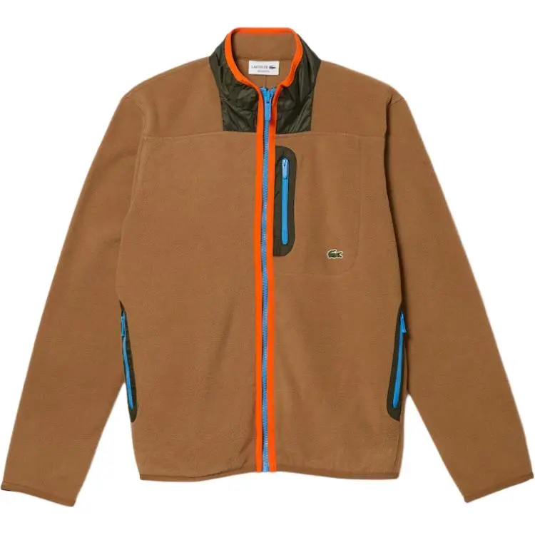 LACOSTE Sweaters Men's Brown Stand Collar Moderate Other