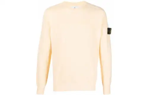 STONE ISLAND Sweaters Men's Ecru Crew Neck Moderate Base Layer
