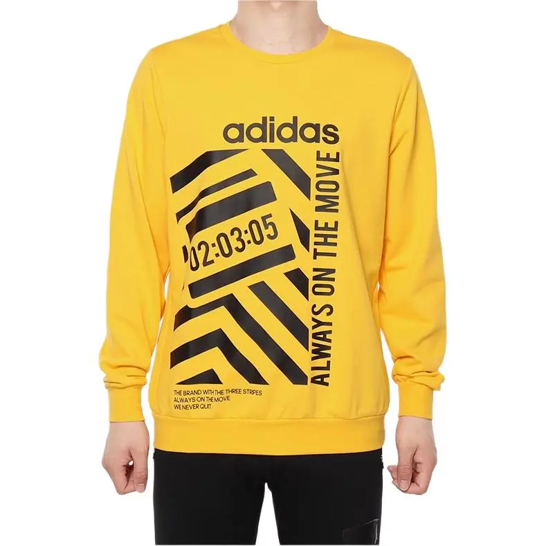 Adidas Sweatshirts Men's Yellow Crew Neck Moderate Other