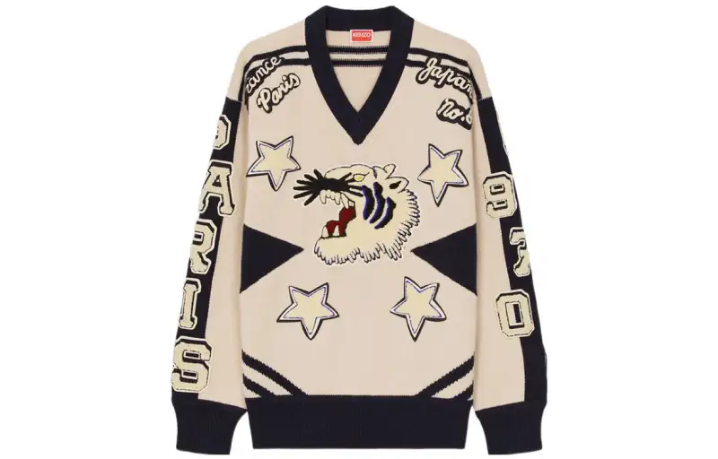 Kenzo applique-detail V-neck jumper