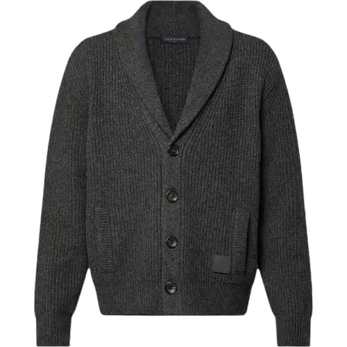 LOUIS VUITTON Cashmere Blend Shawl Collar Cardigan