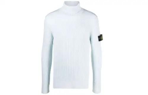 STONE ISLAND Sweaters Men's Blue Turtleneck Moderate Straight Fit
