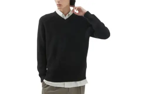UNIQLO U Collection Sweaters Men's Black V Neck Moderate Other