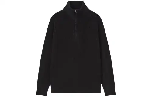 UNIQLO Sweaters Men's Black Stand Collar Moderate Base Layer