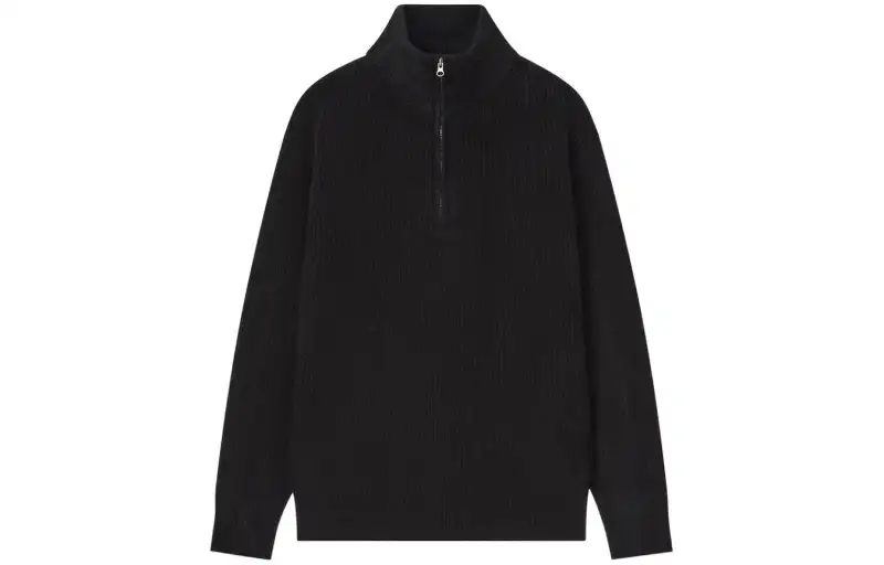 UNIQLO Sweaters Men's Black Stand Collar Moderate Base Layer