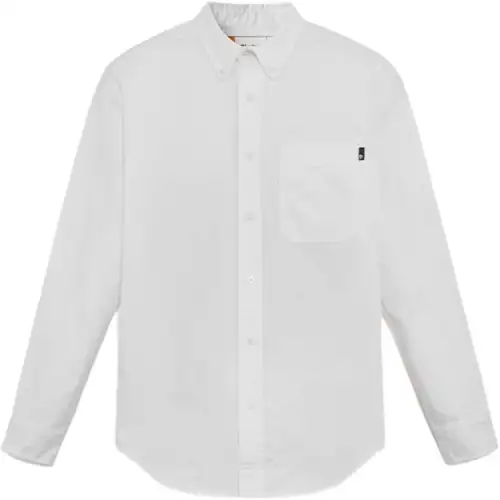 Timberland Shirt Men's White Yarn Dyed Woven