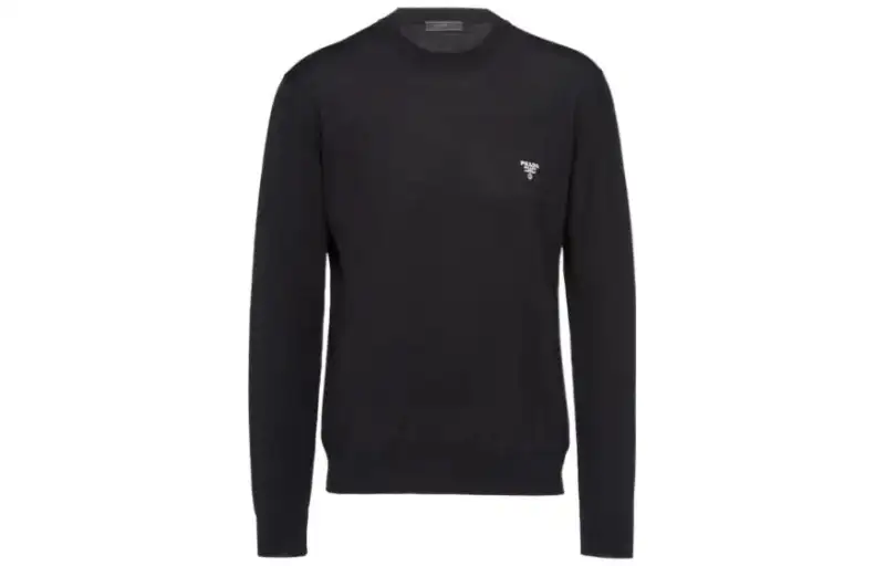 Prada logo-embroidered crew-neck sweater