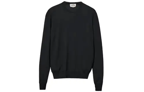 HERMES Sweaters Men's Black Crew Neck Moderate Other