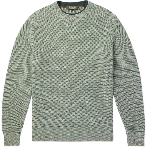Loro Piana Sweaters Men's Green Crew Neck Moderate Other