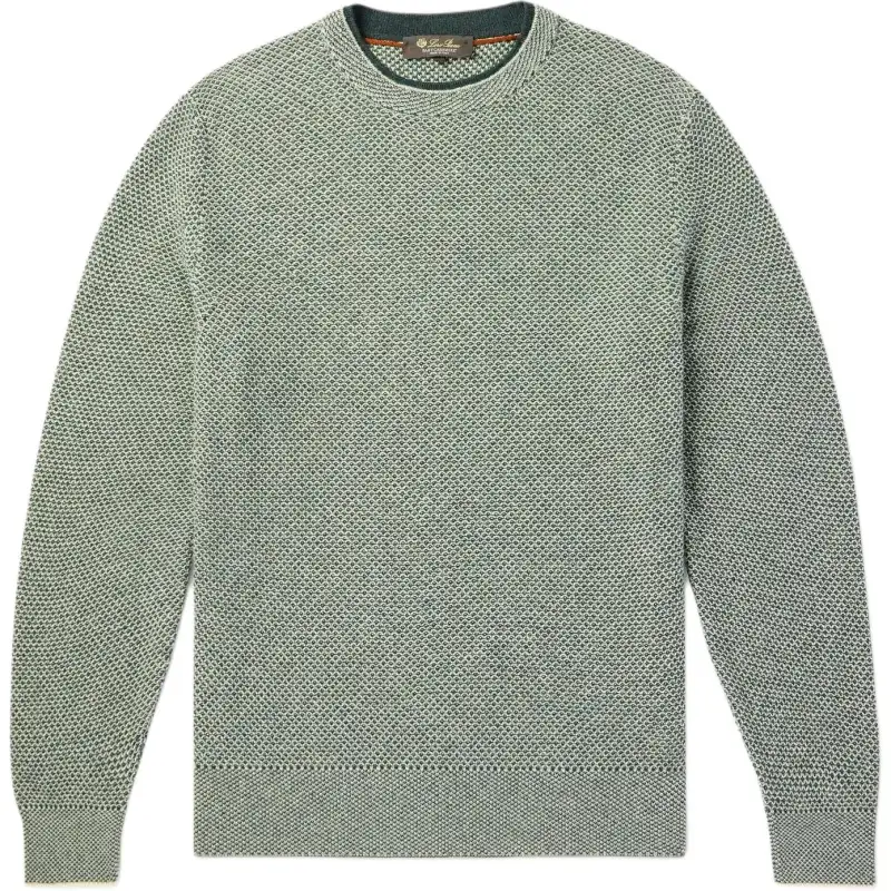 Loro Piana Sweaters Men's Green Crew Neck Moderate Other