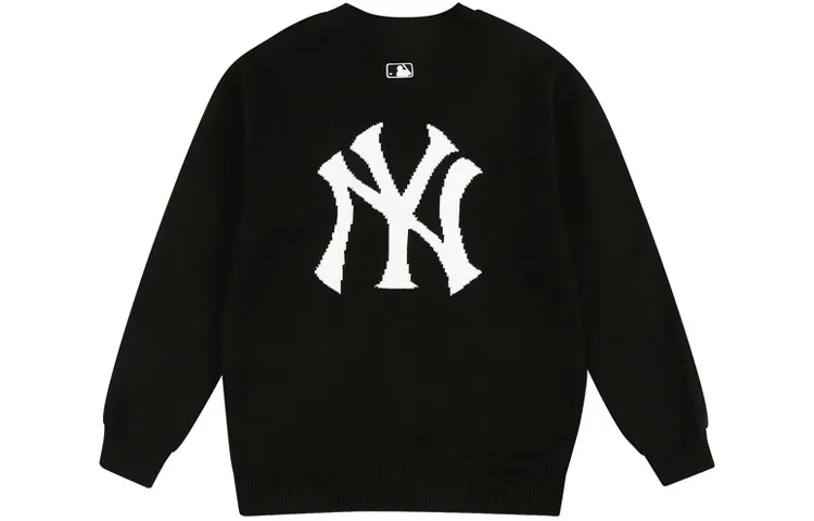 MLB Knitwear Unisex Black V-neck Moderate