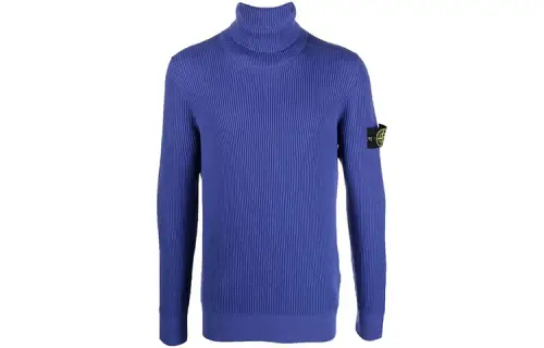 STONE ISLAND Sweaters Men's Blue Turtleneck Moderate Straight Fit
