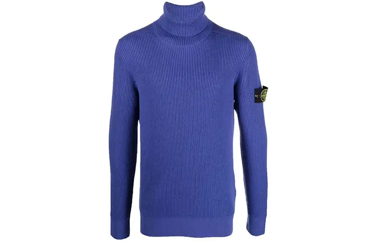 STONE ISLAND Sweaters Men's Blue Turtleneck Moderate Straight Fit