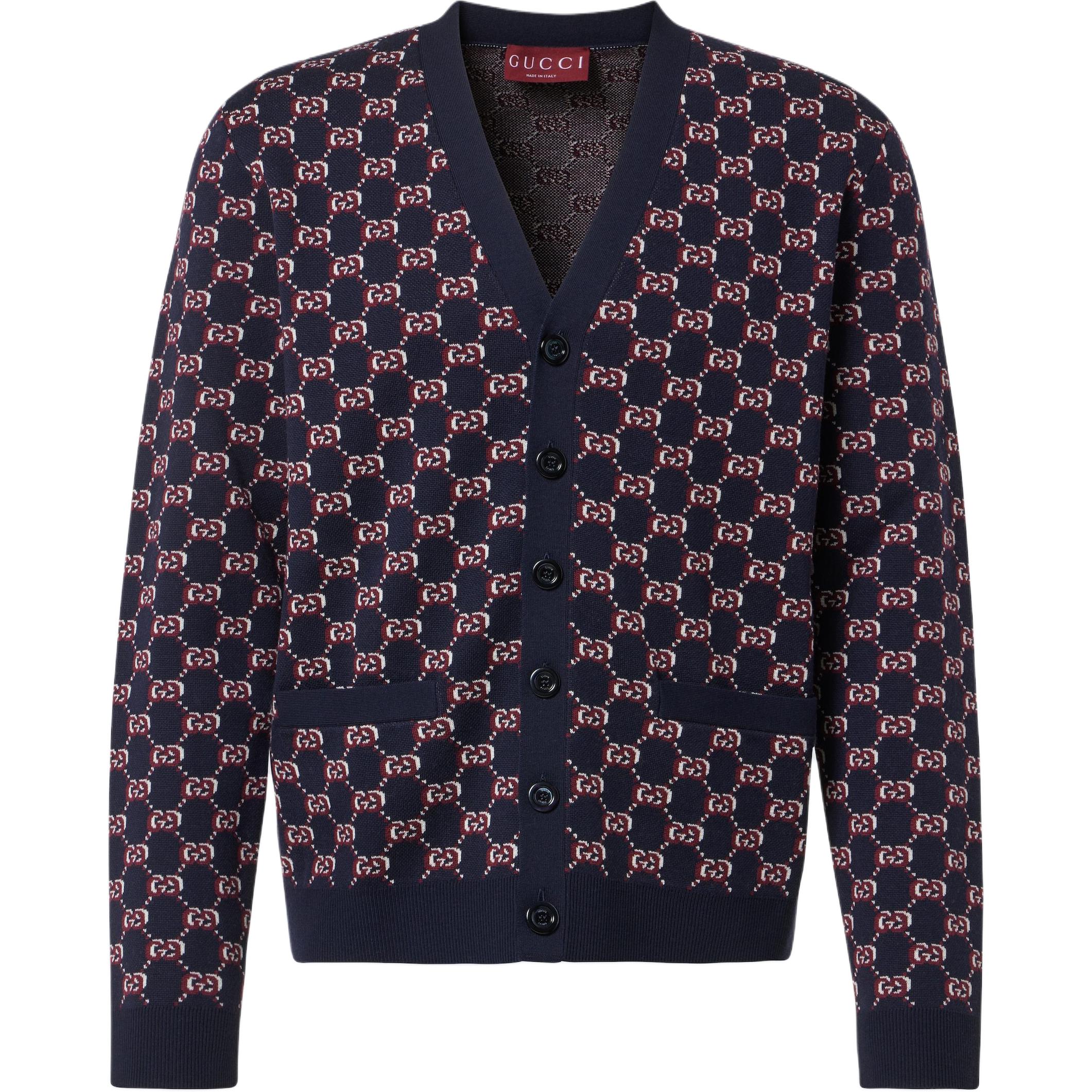 GUCCI Gucci, demi-season long-sleeve, navy sweater, 2024 years, with your logo imprint