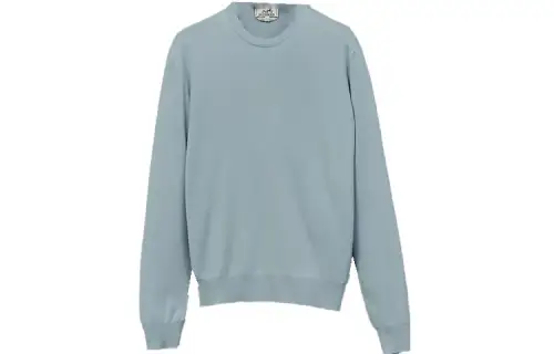 HERMES Sweaters Men's Blue Crew Neck Moderate Other