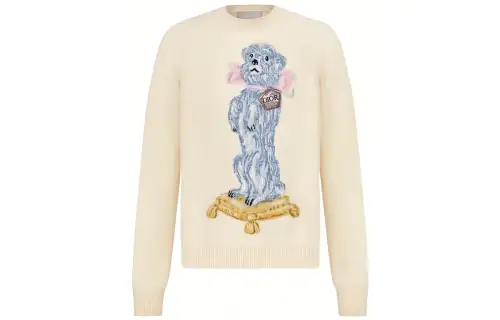 DIOR FW22 Men Cartoon Crewneck Pullover Cashmere Sweater