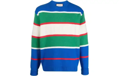 GUCCI Sweaters Men's Blue Crew Neck Moderate Other