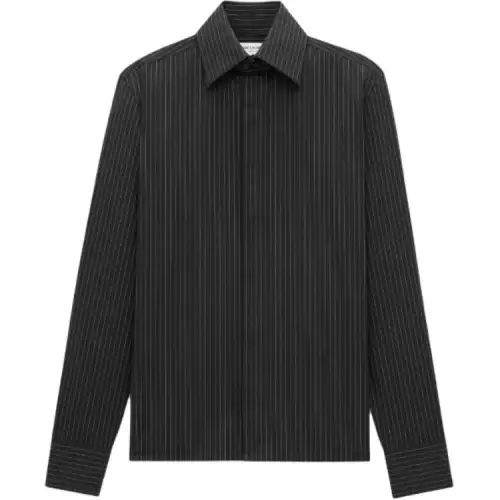 SAINT LAURENT Cassandre Striped Shirt