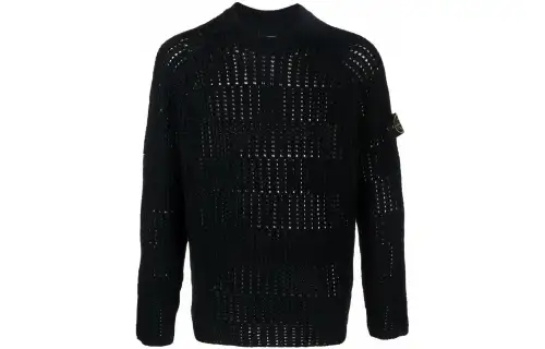 STONE ISLAND Sweaters Men's Black Crew Neck Moderate Other