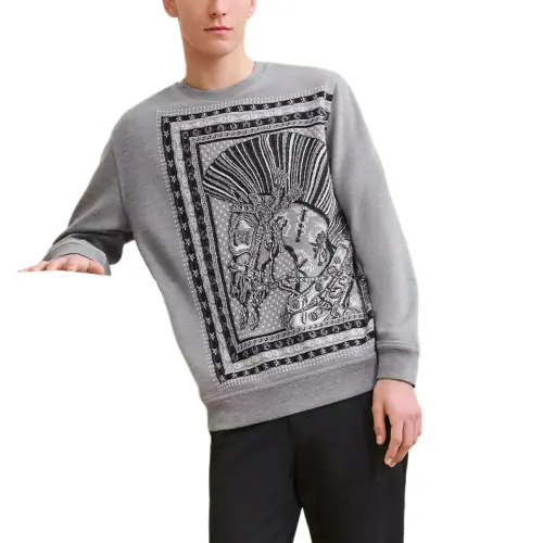 HERMES Sweaters Men's Gray Crew Neck Moderate Other