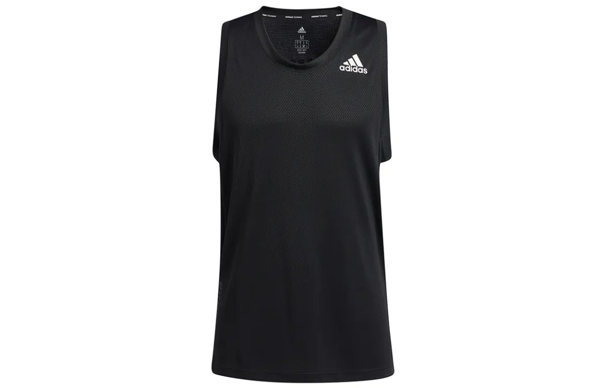 Adidas Tank Tops Men's Black Crew Neck Moderate Straight Fit