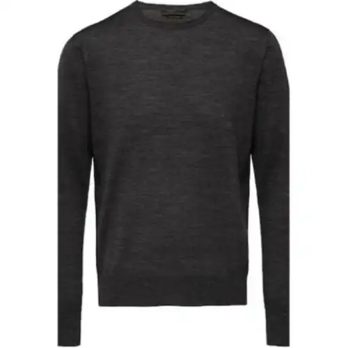 PRADA Sweaters Men's Gray Crew Neck Moderate Other