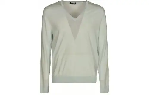 PRADA Sweaters Men's Green V Neck Moderate