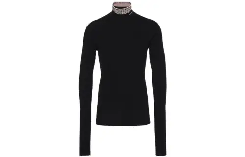 PRADA Logo Intarsia Jacquard High Neck Sweater