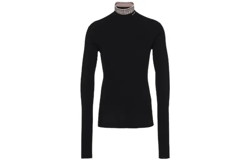 PRADA Logo Intarsia Jacquard High Neck Sweater