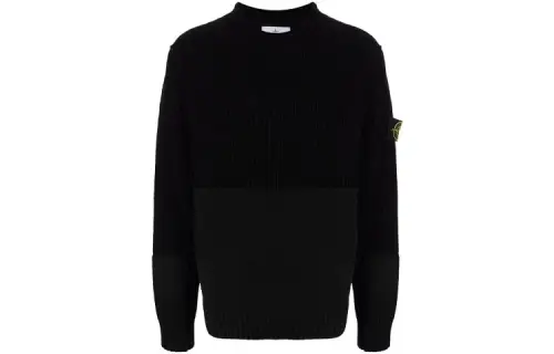 STONE ISLAND Sweaters Men's Black Crew Neck Moderate Straight Fit