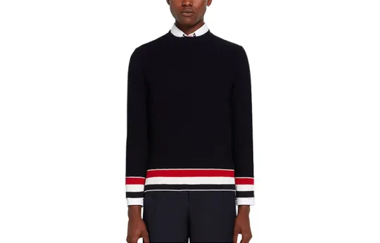 THOM BROWNE· SS22 Sweater Men's Blue Black