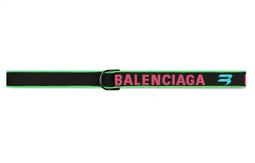 Balenciaga Polyester Belts Men's Black Red Width 3.3cm