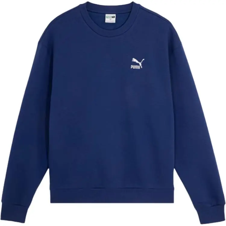 PUMA Sweatshirts Unisex Blue Crew Neck Moderate