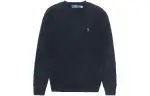 Polo Ralph Lauren Knitted woolen cashmere long-sleeve, classic black sweater, logo embroidery service