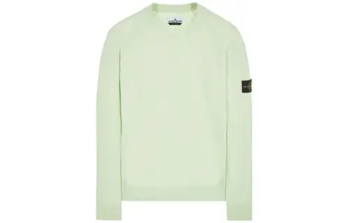 STONE ISLAND Sweaters Men's Light Green Crew Neck Moderate Other