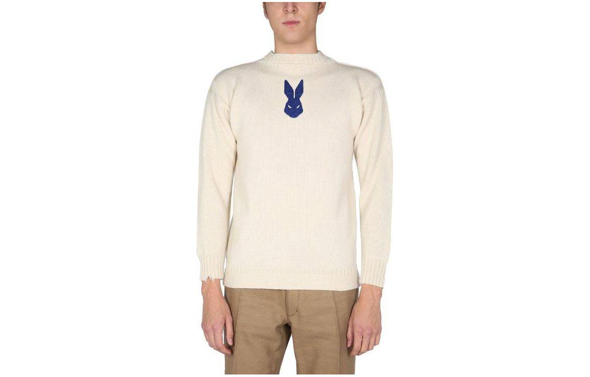 Мужской свитер Maison Margiela Rabbit Jacquard (молочно-белый)