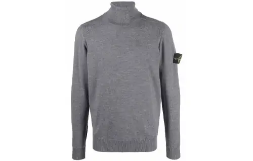 STONE ISLAND Sweaters Men's Gray Turtleneck Moderate Other