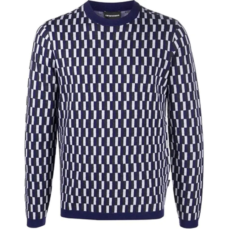 EMPORIO ARMANI Pre Owned Geometric pattern Wool Sweater