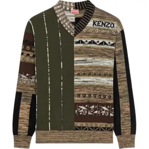 KENZO V Neck Jacquard Jumper