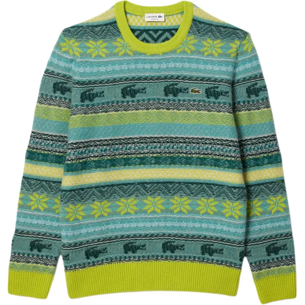 LACOSTE Sweaters Men's Yellow Crew Neck Moderate Other
