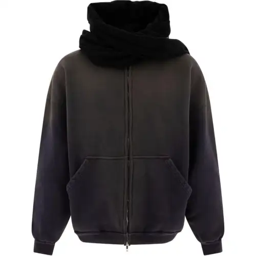 Balenciaga Scarf Detail Zip-Up Jacket