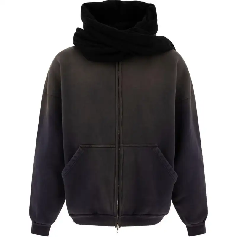 Balenciaga Scarf Detail Zip-Up Jacket