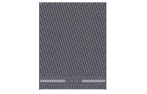 DIOR Cotton, Wool, Mulberry Silk Knit Scarves Women's Gray