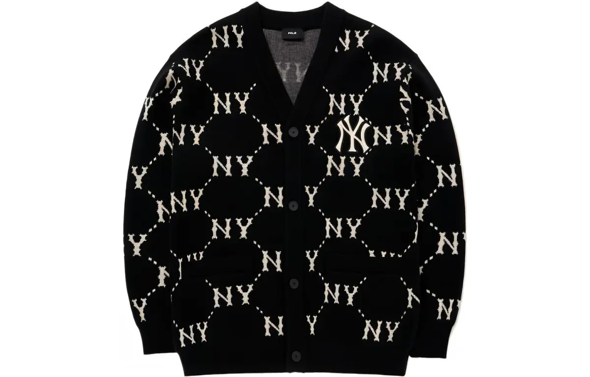 MLB Monogram Sweaters Unisex Black V-neck Moderate Other