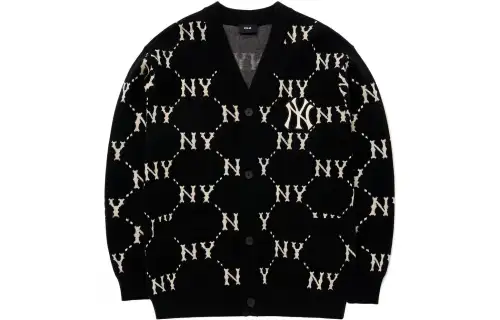 MLB Base retro cardigan, black sweater for men and women