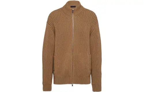 【Previous Season】ribbed-knit zip-up cardigan