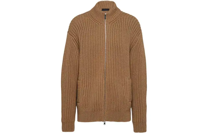 【Previous Season】ribbed-knit zip-up cardigan