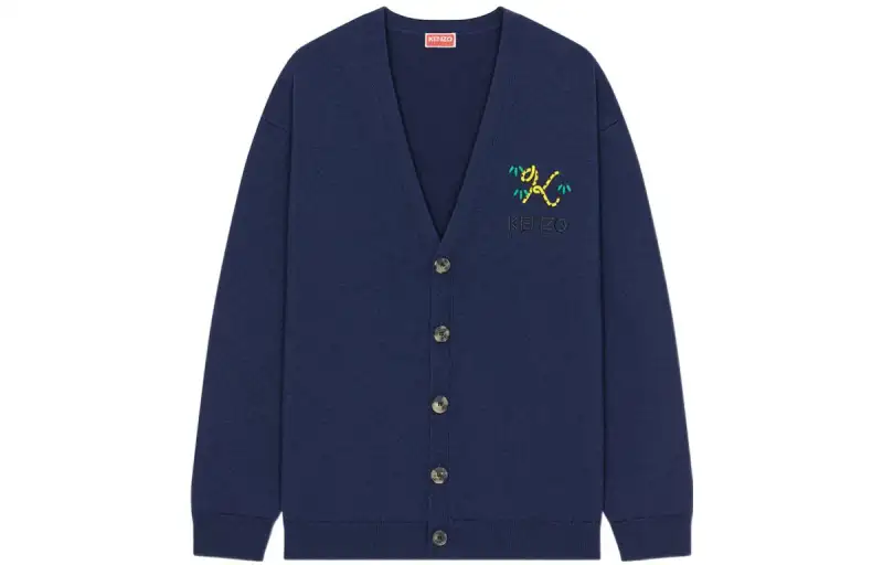 【Previous Season】logo-embroidered wool cardigan