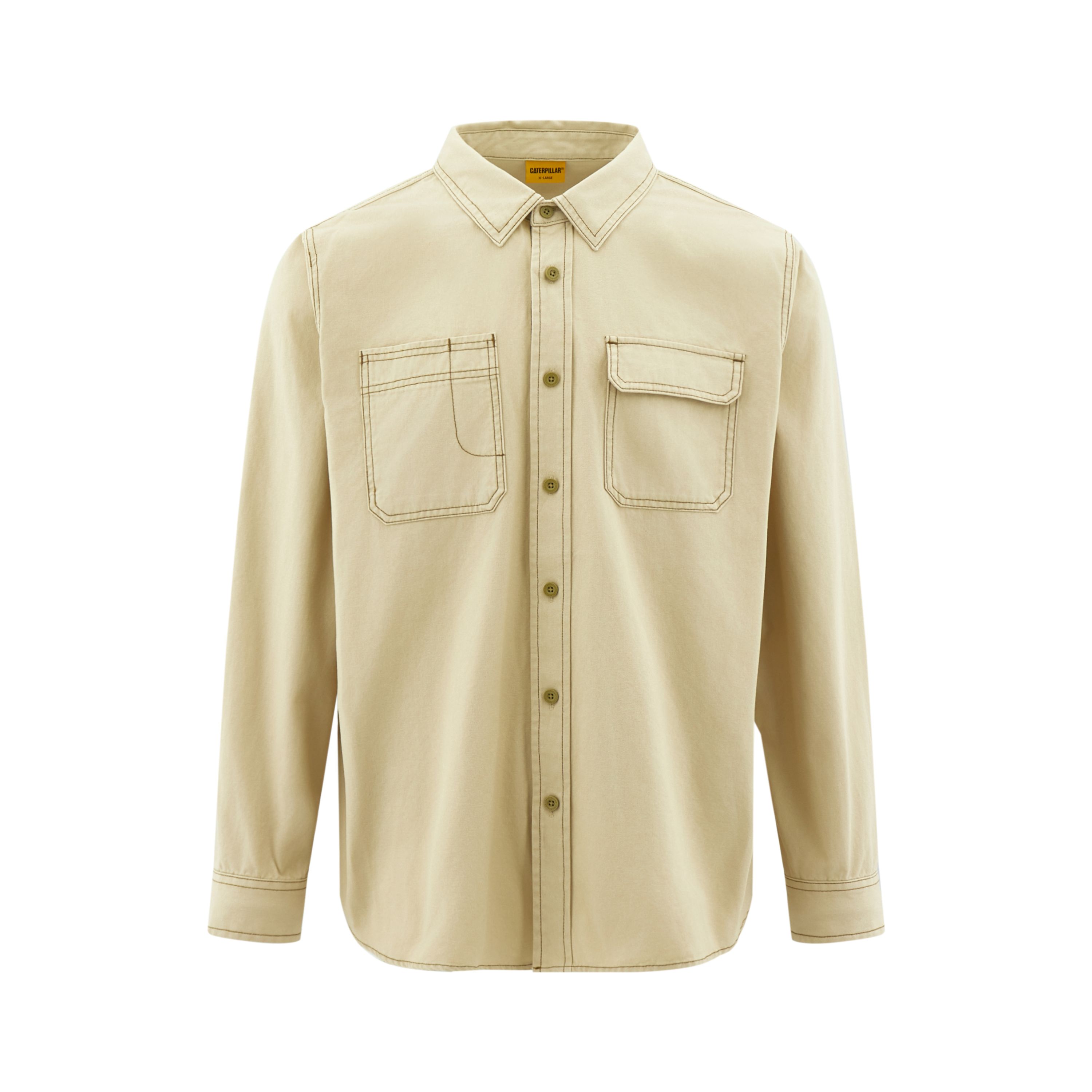 Мужская рубашка CAT FW25 Workwear Shirt (коричневая) — фото 10