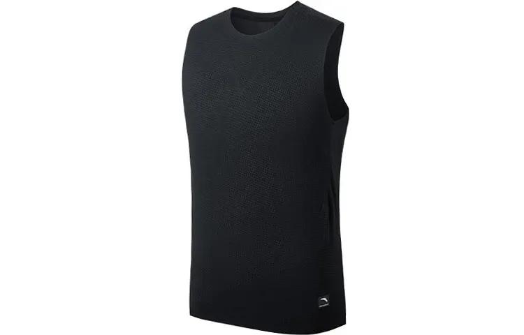 ANTA Variety Training Collection Tank Tops Men's Black Crew Neck Moderate Straight Fit
